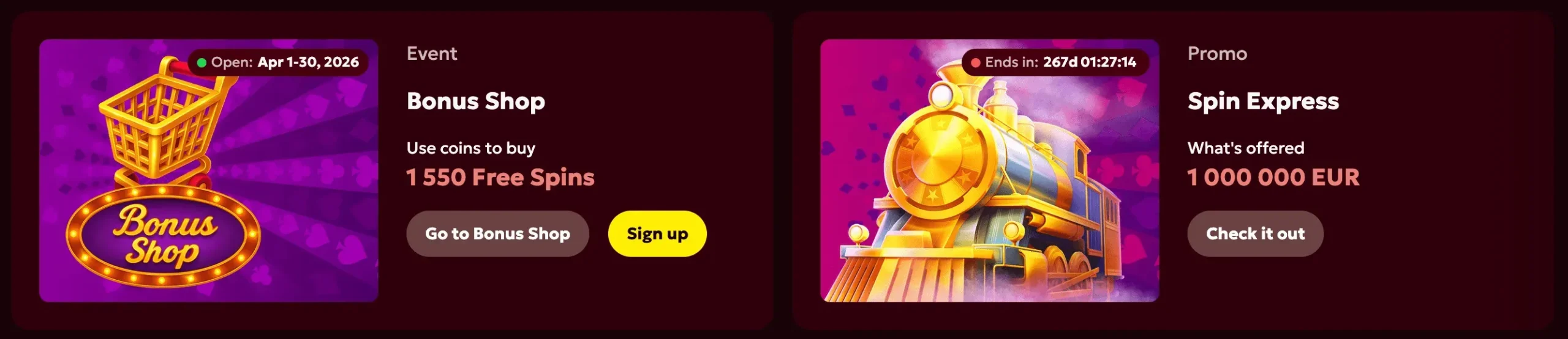 Latest daily and weekly promotions at Spinobon Casino